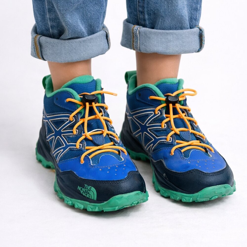 The North Face Kids Hiking Shoes Blue Trail Sneakers Size 5